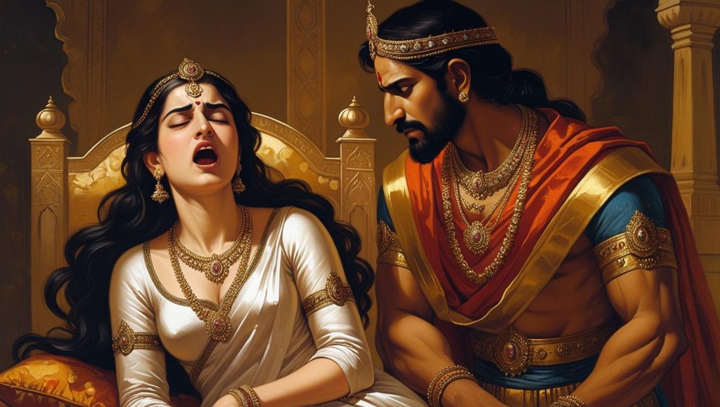 Uyawned several times while he read the poem. Krishna deva raya