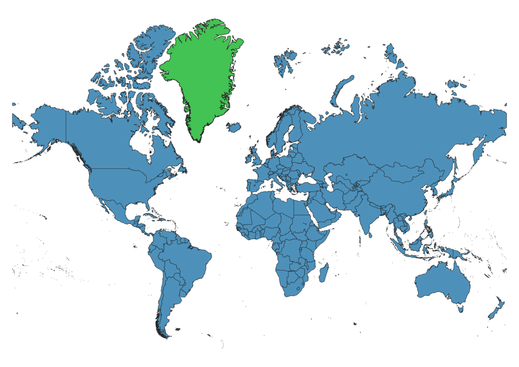 greenland on world map